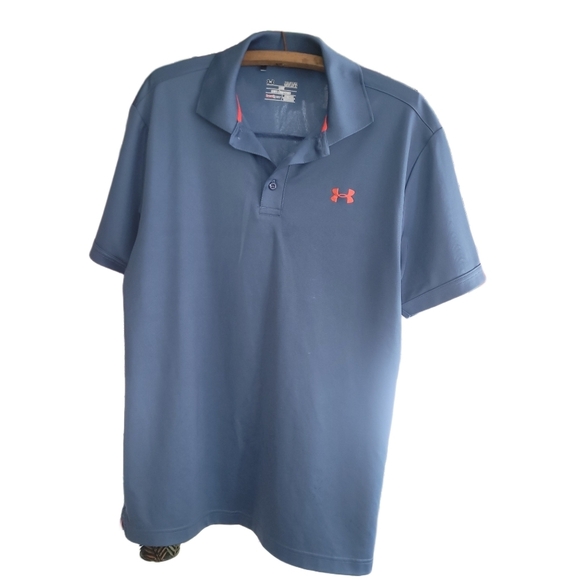 Under Armour Mens Blue Short Sleeve Polo Top M - Picture 2 of 5